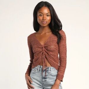 Lulus Only Yours Crochet Sweater